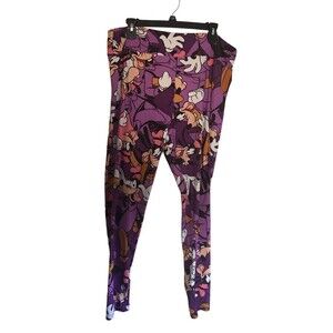 LuLaRoe Yoga Pants Women's Size TC 2 Purple Disney Goofy Tall Curvy